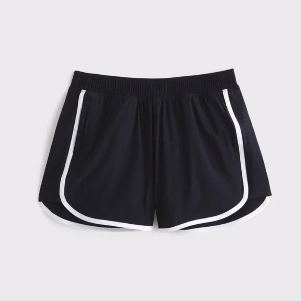 Abercrombie &‎ Fitch YPB Black White Stripe Sprinttek Running Shorts